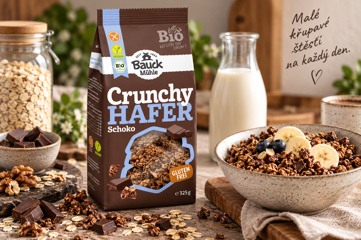 Bezlepková ovesná ČOKOLÁDOVÁ GRANOLA, BIO, 325 g, eshop.celiakarna.cz